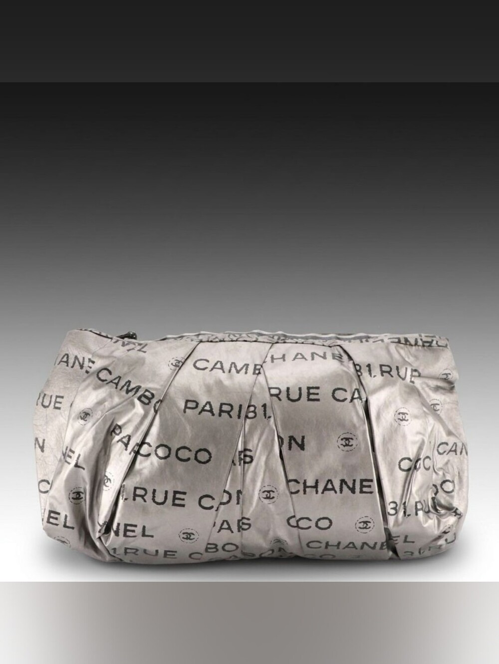 Chanel Metallic Rue 31 Cambon Clutch Bag with Black Lambskin Trim